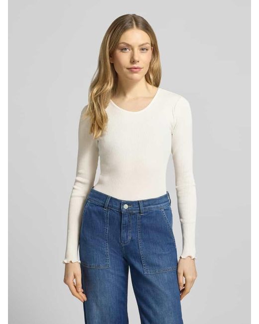 Mos Mosh White Longsleeve mit Seiden-Anteil Modell 'Elaine'
