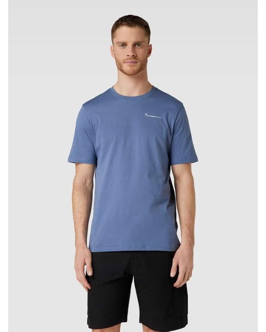 Knowledge Cotton Regular Fit T-Shirt mit Rundhalsausschnitt in Blue für Herren