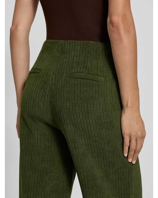 Ichi Corduroy Broek Met Elastische Band, Model 'Kate' in het Green