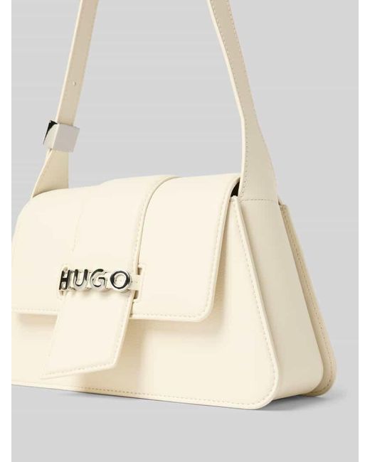 HUGO Natural Handtasche mit Label-Applikation Modell 'Mel 2.0'