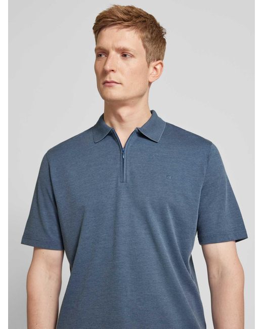 Christian Berg Men Regular Fit Poloshirt Met Logostitching in het Blue voor heren