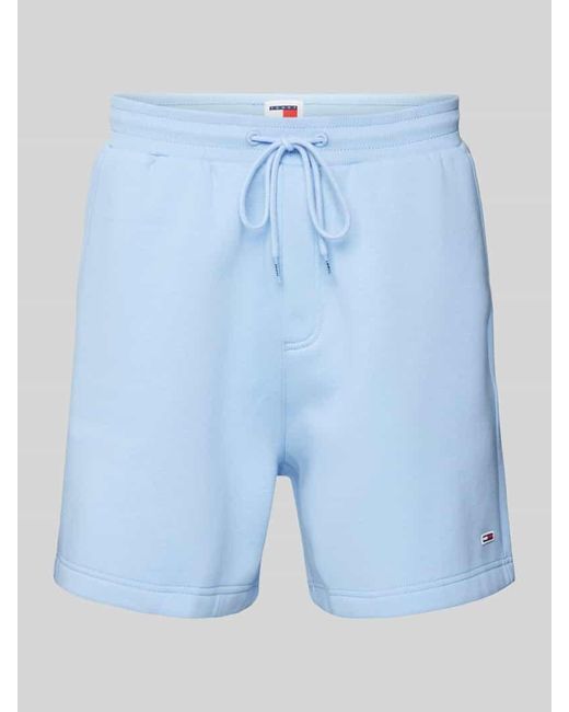 Tommy Hilfiger Regular Fit Sweatshorts mit Logo-Patch Modell 'BEACH' in Blue für Herren
