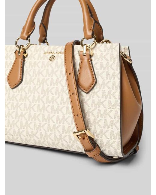 MICHAEL Michael Kors Natural Shoulder Bag mit Allover-Logo-Print Modell 'Marilyn'