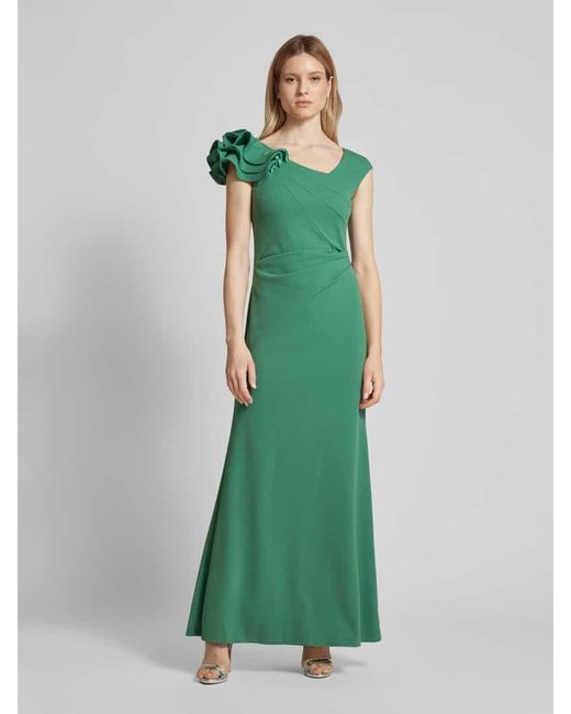 Vera Mont Green Abendkleid mit Rüschen
