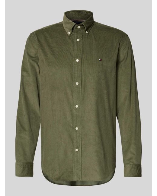 Tommy Hilfiger Regular Fit Corduroy Overhemd Van Puur Katoen in het Green voor heren