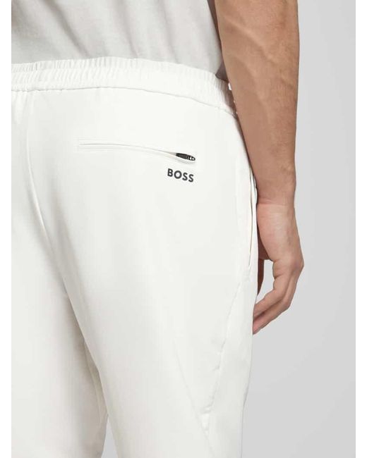 Boss Sweatpants mit elastischem Bund Modell 'Flex' in White für Herren