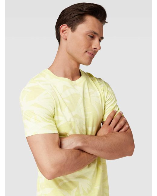 S.oliver T-Shirt mit Allover-Muster in Yellow für Herren