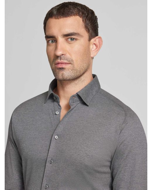 DESOTO Slim Fit Zakelijk Overhemd Met Kentkraag in het Gray voor heren