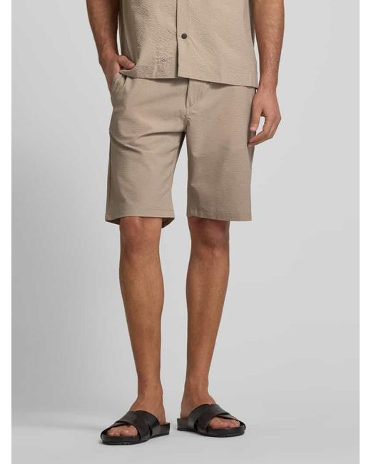Boss Tapered Fit Chinoshorts Mit Strukturmuster in Natural für Herren