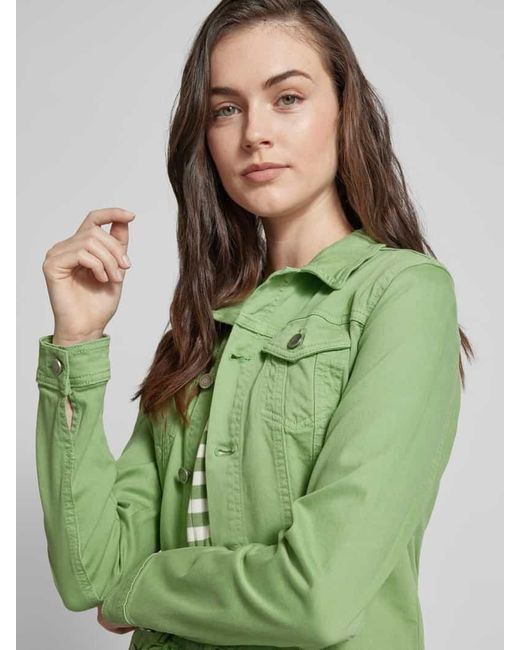 Soya Concept Green Jeansjacke mit Brustpattentaschen Modell 'Erna'