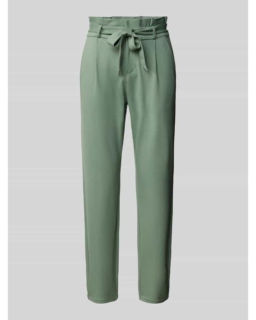 Vero Moda Green Tapered Fit Stoffhose mit Bindegürtel Modell 'EVA'