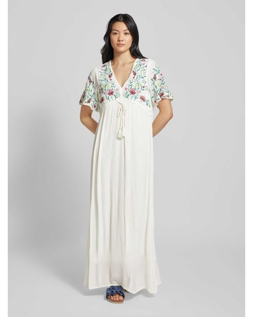 Y.A.S White Maxikleid mit floralem Muster Modell 'CHELLA'
