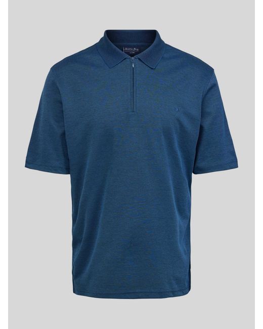 Christian Berg Men Regular Fit Poloshirt Met Logostitching in het Blue voor heren