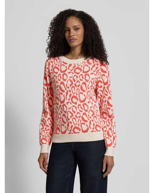 Vila Red Slim Fit Pullover aus Viskose-Mix Modell 'JACQUARD'