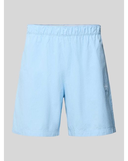 Adidas Originals Korte Relaxed Fit Broek Met Structuurmotief in het Blue voor heren
