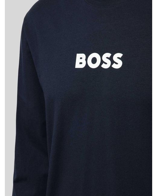 Boss Pyjama Met Labelprint in het Blue voor heren