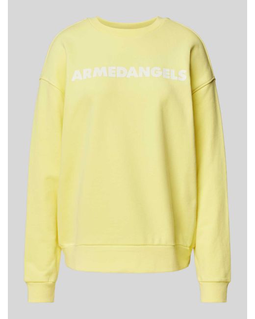 ARMEDANGELS Sweatshirt Met Labelprint in het Yellow