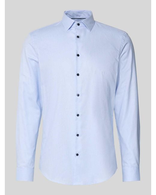 Jake*s Slim Fit Zakelijk Overhemd Met Kentkraag in het Blue voor heren