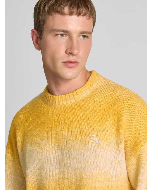 Review Strickpullover mit Label-Stitching in Yellow für Herren