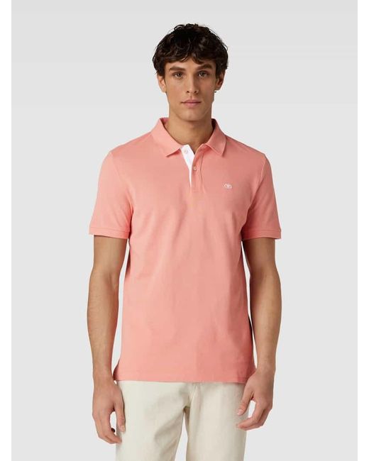 Tom Tailor Regular Fit Poloshirt mit Logo-Stitching in Pink für Herren