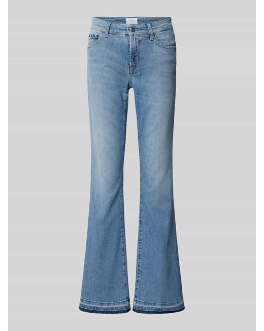 Cambio Blue Flared Jeans mit Ziersteinbesatz Modell 'PARIS'