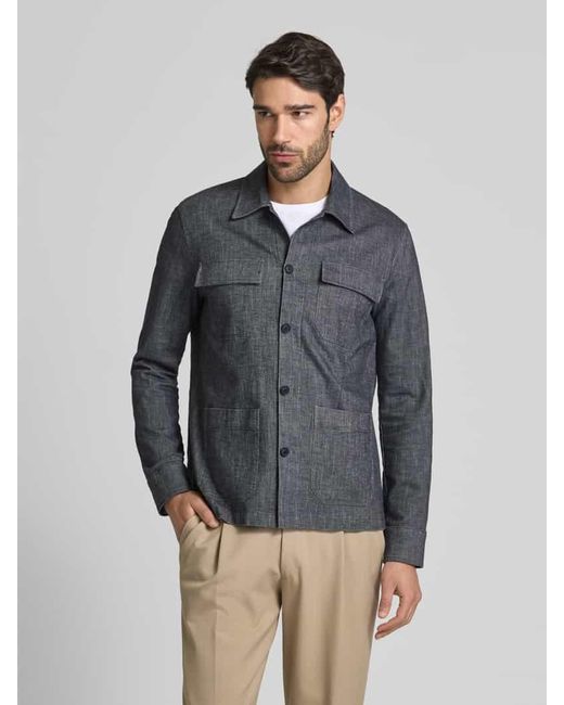 Cinque Regular Fit Hemdjacke Mit Aufgesetzten Taschen Modell 'Monti' in Gray für Herren