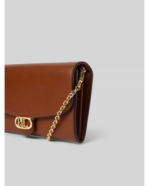 Ralph Lauren Brown Lederumhängetasche mit Label-Applikation Modell 'ADAIR'