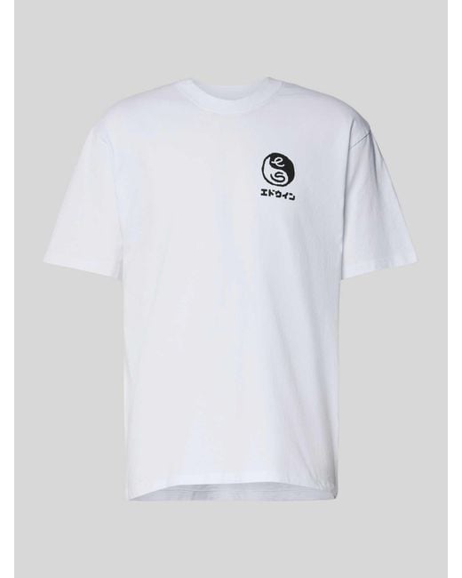 Edwin T-Shirt Met Motiefprint, Model 'High Bear' in het White voor heren