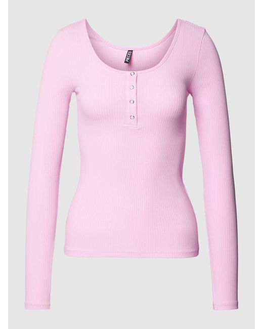 Pieces Shirt Met Lange Mouwen in het Pink