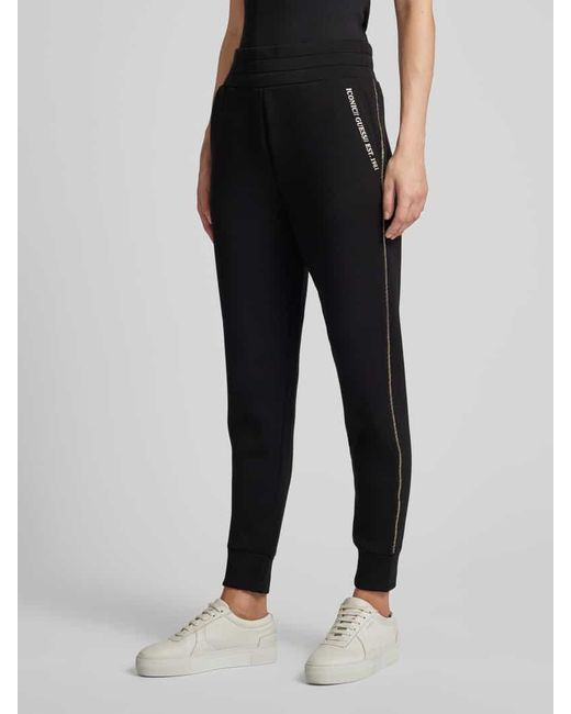 Guess Black Regular Fit Sweatpants mit Galonstreifen Modell 'SIMONNE'