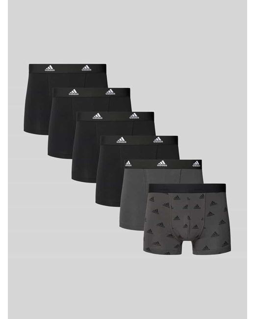 Adidas Trunks mit elastischem Logo-Bund im 6er-Pack in Black für Herren