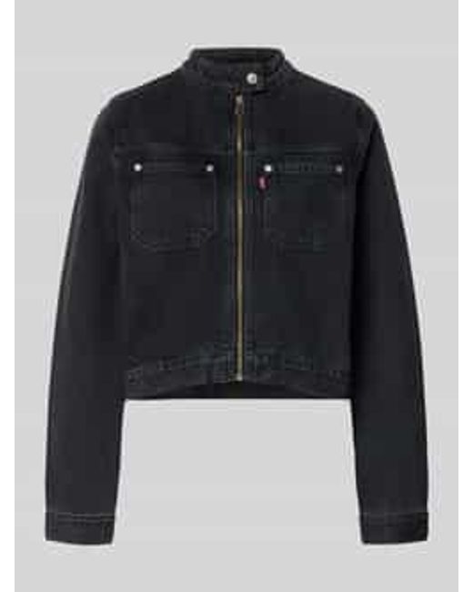 Levi's Kort Jeansjack Met Borstzakken, Model 'Moto Trucker' in het Black