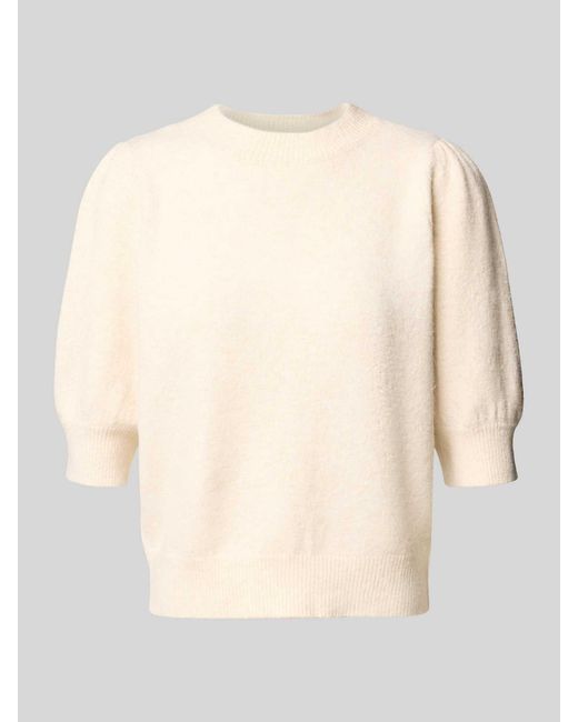 Vero Moda Comfort Fit Gebreide Pullover Met Pofmouwen, Model 'Doffy' in het Natural