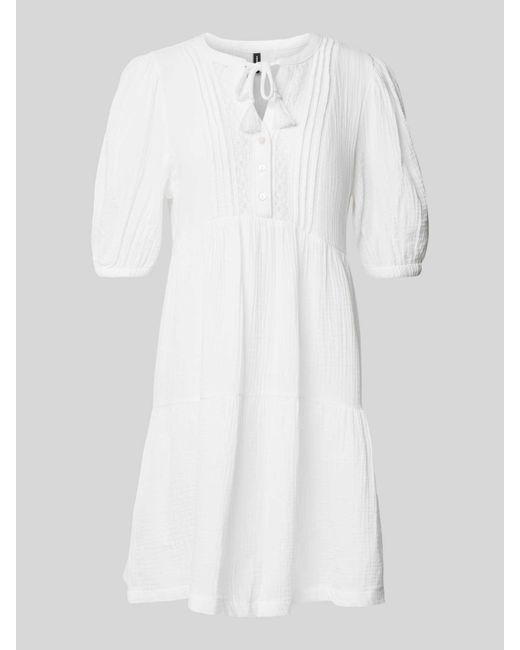 Vero Moda Mini-jurk Met Druppelvormige Hals in het White