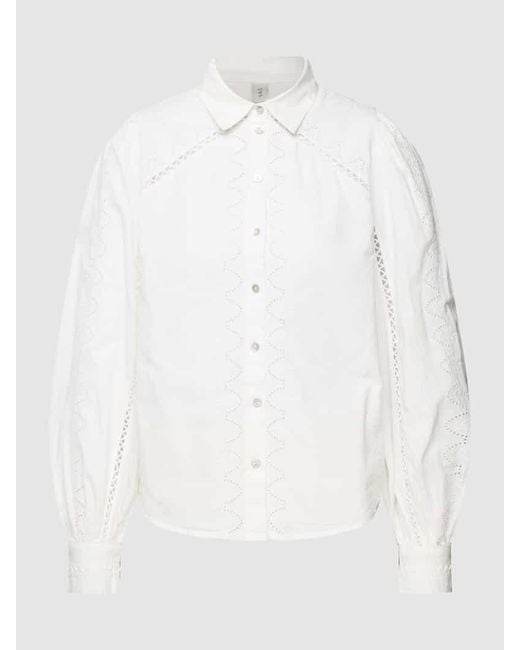 Y.A.S White Bluse mit Zierbesatz Modell 'Kenora'
