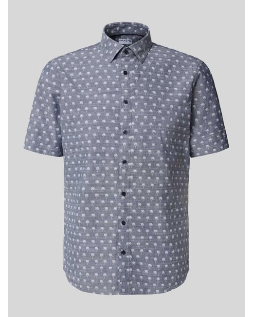 Jake*s Casual Fit Zakelijk Overhemd Met 1/2-mouwen in het Blue voor heren
