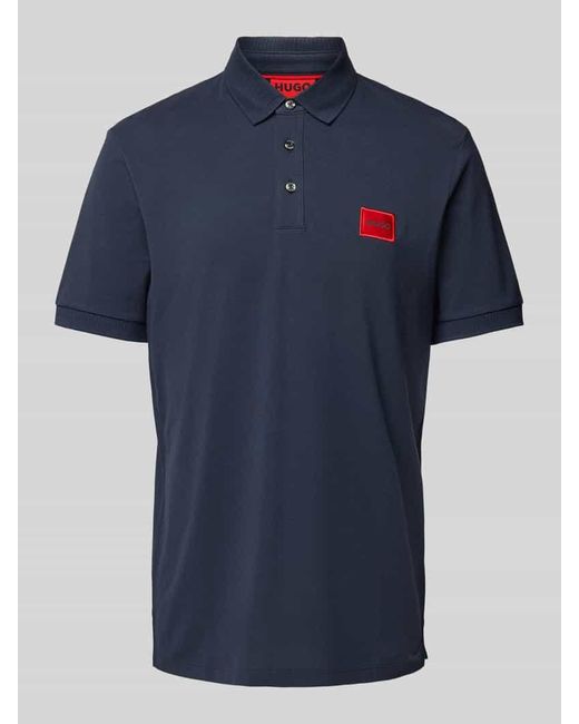 HUGO Regular Fit Poloshirt mit Label-Patch Modell 'Dereso' in Blue für Herren