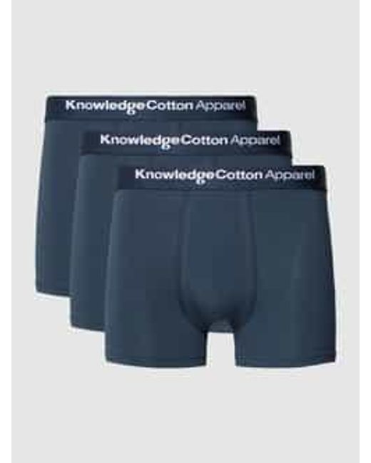 Knowledge Cotton Boxershort Met Elastische Band in het Blue voor heren