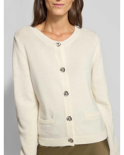 Milano Italy Regular Fit Gebreid Jack Met Viscose En Kasjmier in het Natural