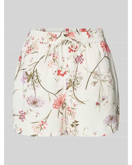Vero Moda Natural Shorts aus Viskose mit floralem Muster Modell 'EASY JOY'