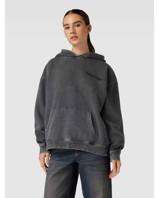 Redefined Rebel Gray Oversized Hoodie mit Label-Detail Modell 'HONA'