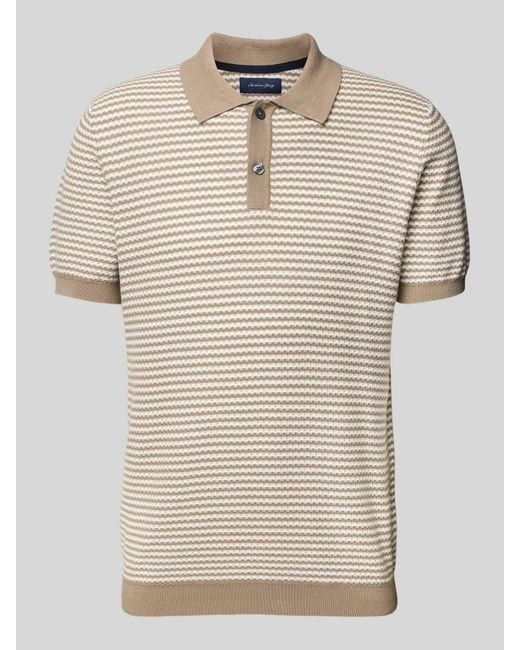 Christian Berg Men Poloshirt Met Korte Knoopsluiting in het Natural voor heren
