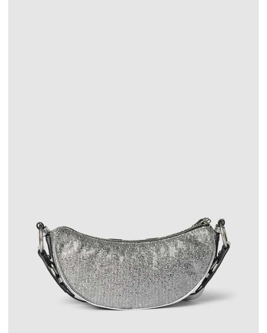 Guess Gray Saddle Bag mit Label-Applikation Modell 'VINTAGE' in silver