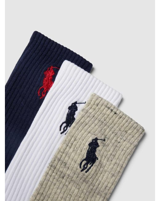 Polo Ralph Lauren Socken mit Kontraststreifen im 3er-Pack in Blue für Herren