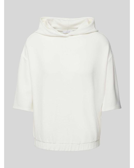 Opus Sweatshirt mit Kapuze und 1/2-Arm Modell 'Geroni' in White für Herren