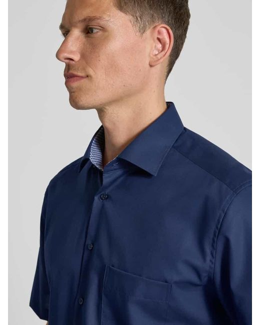 Eterna Modern Fit Business-Hemd mit Knopfleiste in Blue für Herren