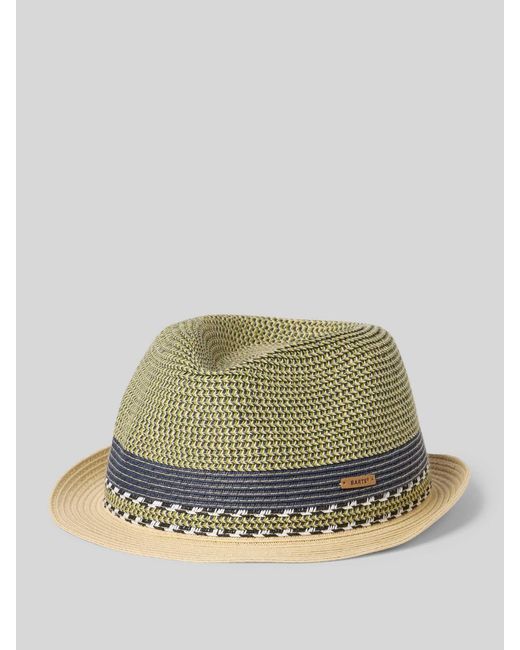 Barts Strohoed Met Labeldetail, Model 'Fluoriet Hat' in het Green voor heren
