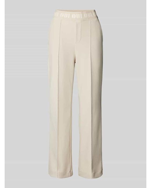 Ouí White Stoffhose Mit Label-Detail
