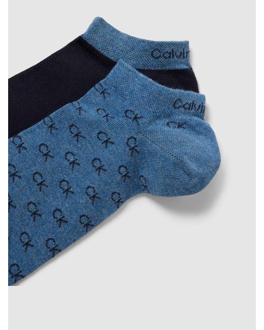 Calvin Klein Sneakersocken mit Label-Details im 2er-Pack in Blue für Herren