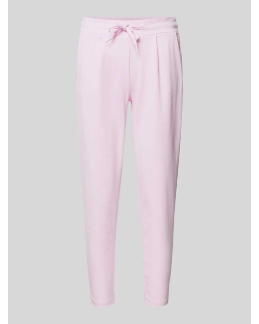 Ichi Tapered Fit Stoffen Broek Met Verkort Model in het Pink